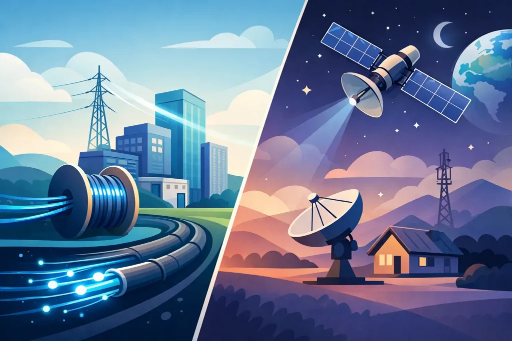 Fiber vs Satellite Internet: Which Fits Your Site?